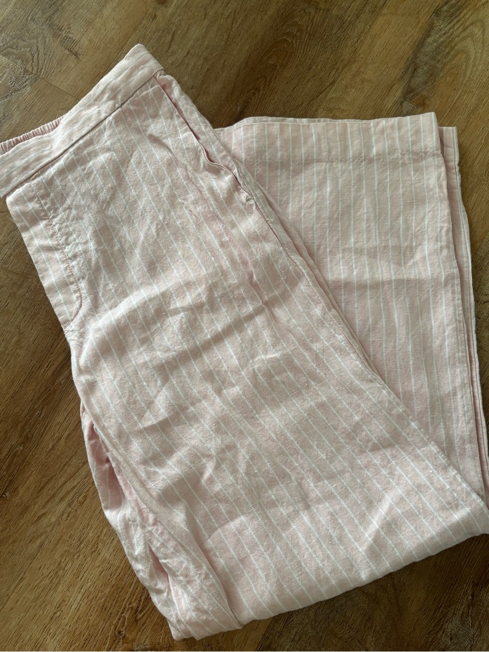 Madewell Easy Pull-on Pants in 100% Linen, Pink, Size M - Picture 6 of 11